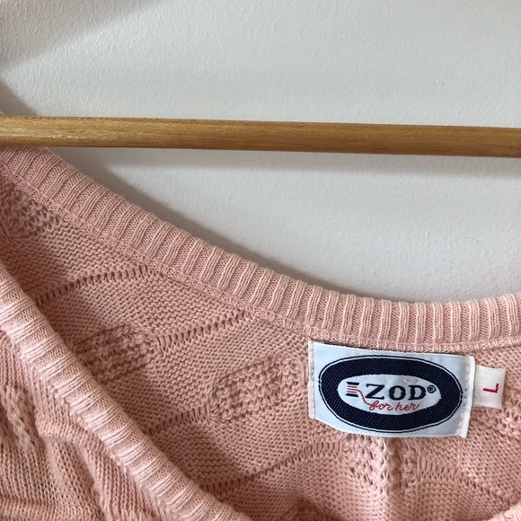 IZOD Vintage Textured Knit Pink Pullover 80s 90s Preppy Retro - Picture 4 of 4